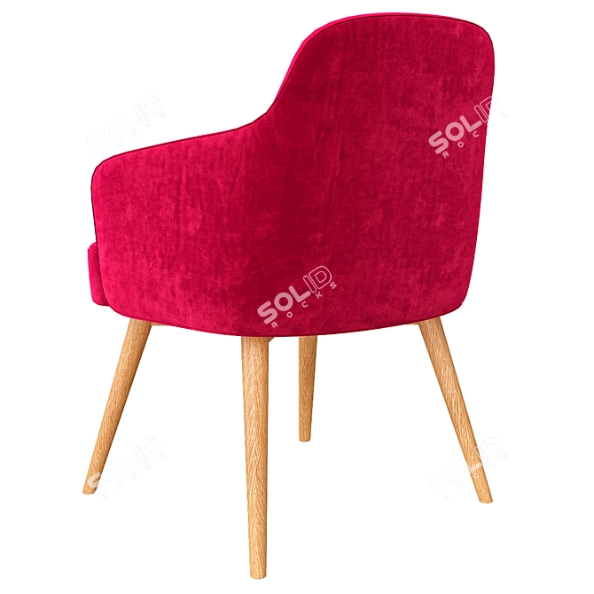 Stylish Roman Fabric Armchair 3D model image 2