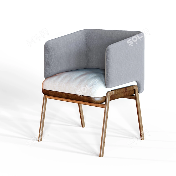 Kim Fabric Easy Chair: Stylish and Comfortable 3D model image 1