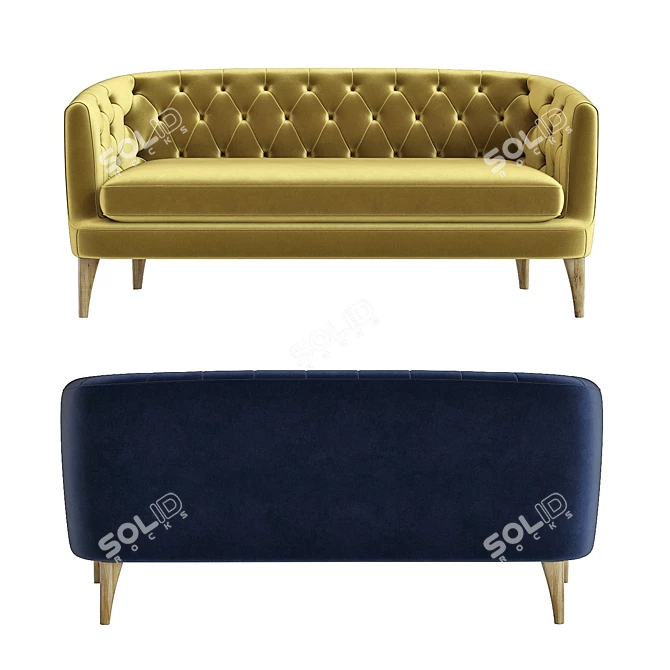 Modern West Elm Lola Sofa: 3D Model 3D model image 2