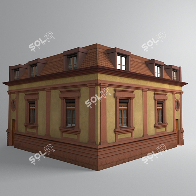 Vintage Corner Cottage 3D model image 1