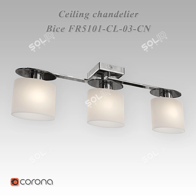 German-Made Hi-Tech Ceiling Chandelier 3D model image 1