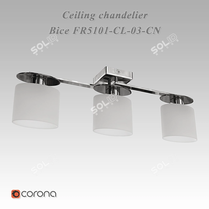 German-Made Hi-Tech Ceiling Chandelier 3D model image 2