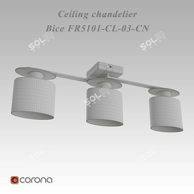 German-Made Hi-Tech Ceiling Chandelier 3D model image 3