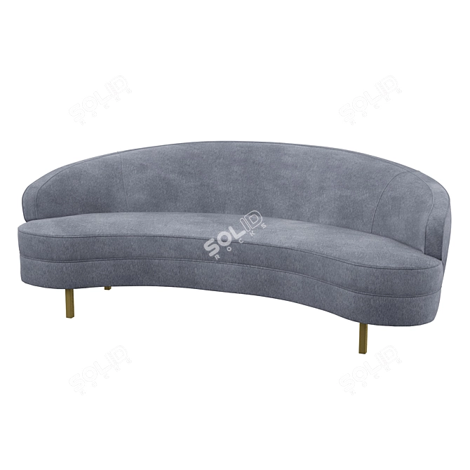 Elegant Velvet Sofa 3D model image 1