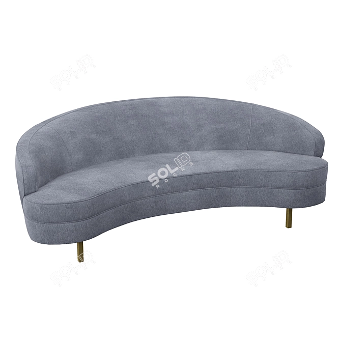 Elegant Velvet Sofa 3D model image 2