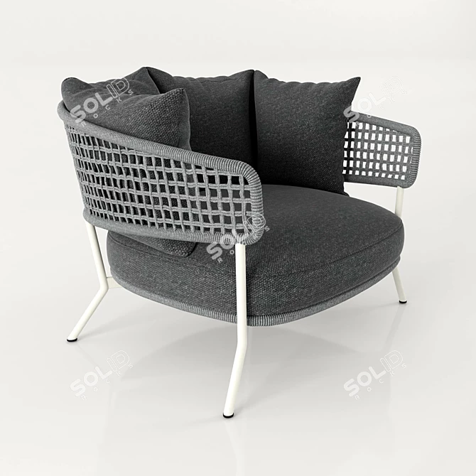 Lunar Luxe: Outdoor Armchair 3D model image 1