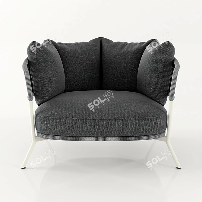 Lunar Luxe: Outdoor Armchair 3D model image 2