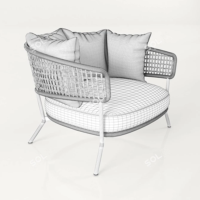 Lunar Luxe: Outdoor Armchair 3D model image 3