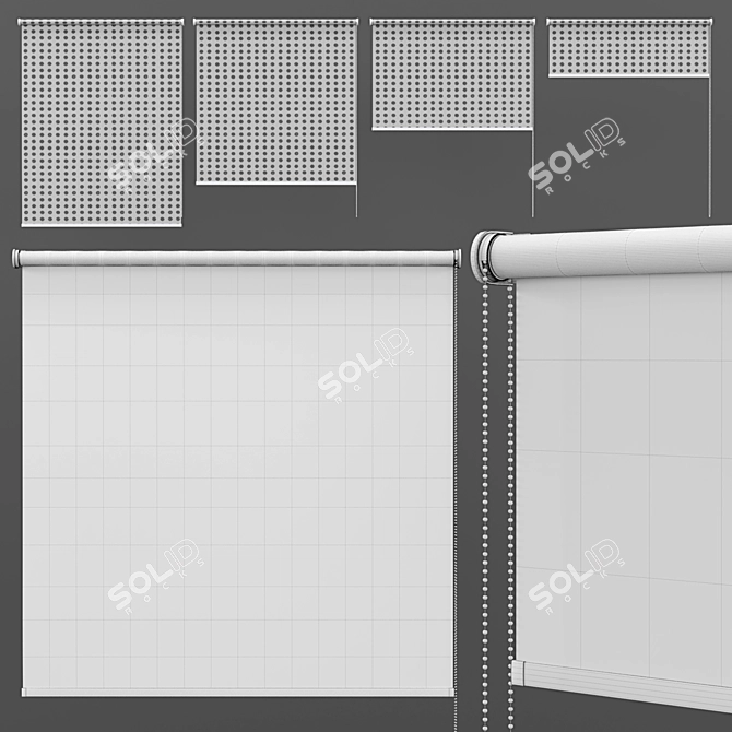 Stylish Roller Blinds in 4 Starry Designs 3D model image 3