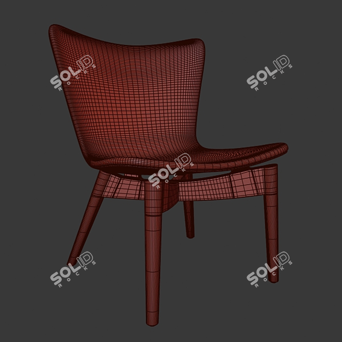 Mater Oak Lounge Chair: Sleek Oak Design with Leather Upholstery 3D model image 3