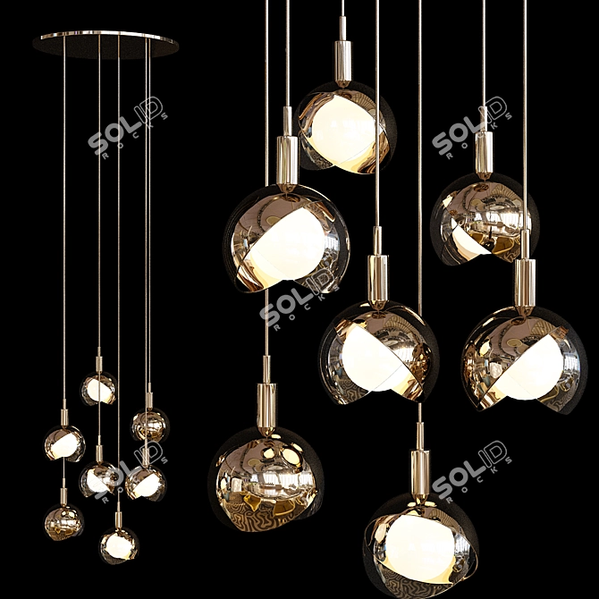 Crown Copper Suspension - Sleek and Stylish Design 3D model image 1