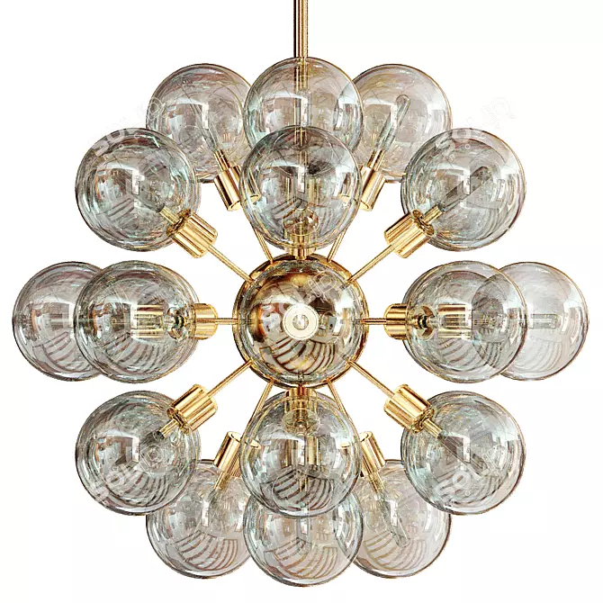 Midcentury Glass Globes Chandeliers 3D model image 1