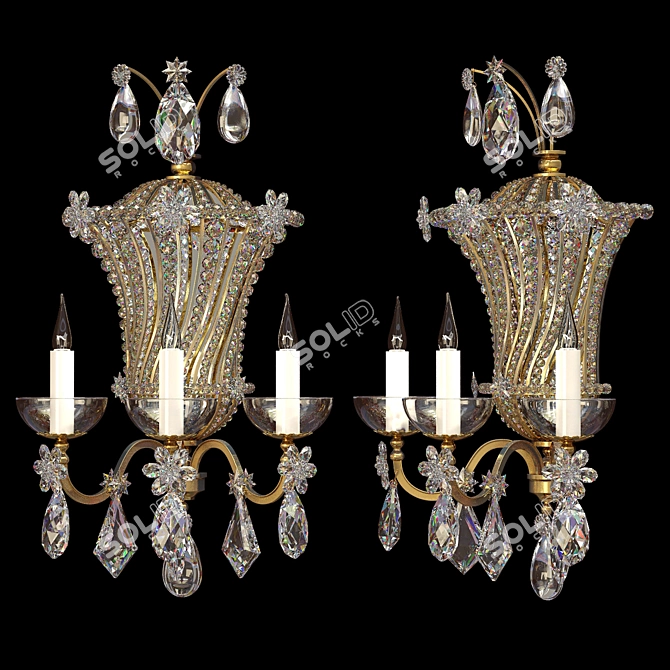 Elegant Parisian Wall Sconce 3D model image 1