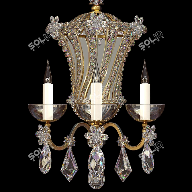 Elegant Parisian Wall Sconce 3D model image 2