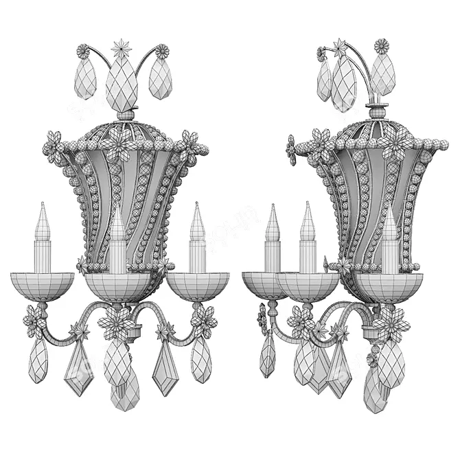 Elegant Parisian Wall Sconce 3D model image 3