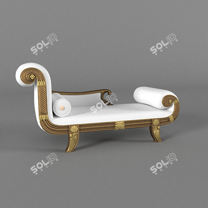 Title: Antique Roman Bed - Elegant and Timeless 3D model image 1