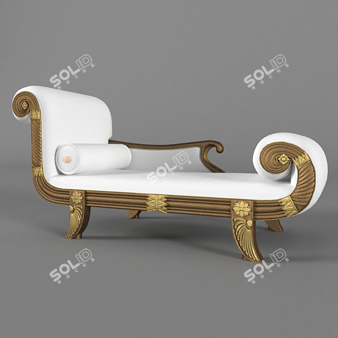 Title: Antique Roman Bed - Elegant and Timeless 3D model image 2