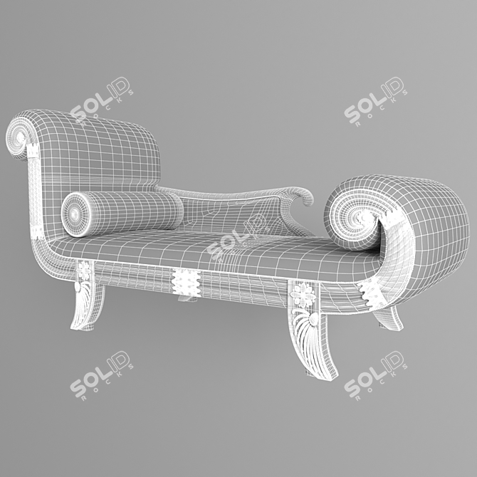 Title: Antique Roman Bed - Elegant and Timeless 3D model image 3