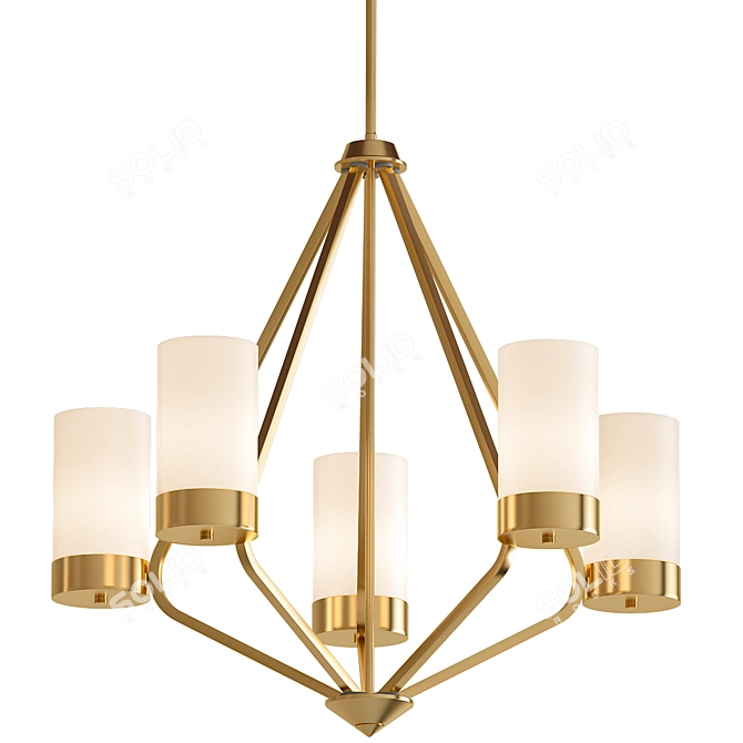 Elevate Collection Bronze Chandelier 3D model image 1