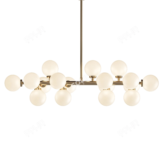 Elegant Satin Gold Chandelier: Arya 3D model image 1