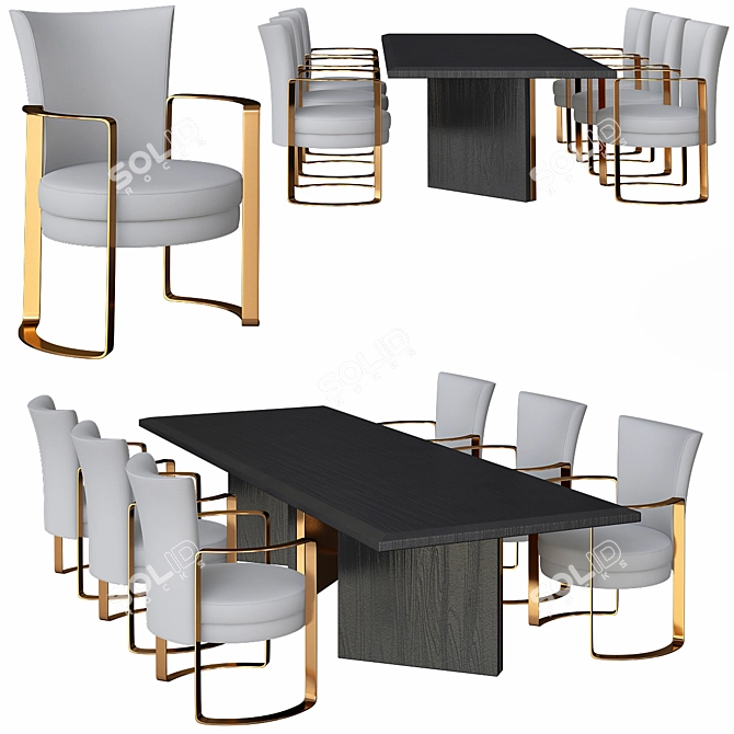 Fendi Dining Table: Elegant and Functional 3D model image 1