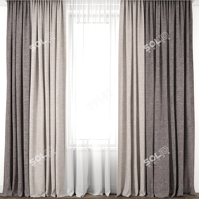 Elegant Curtain Design 3D model image 1