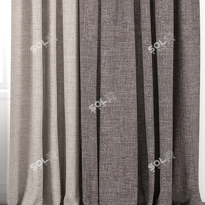 Elegant Curtain Design 3D model image 2