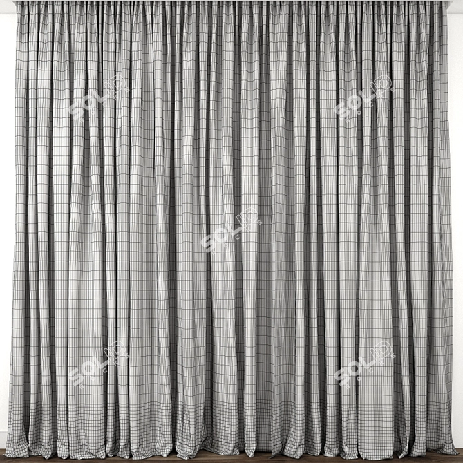 Elegant Curtain Design 3D model image 3