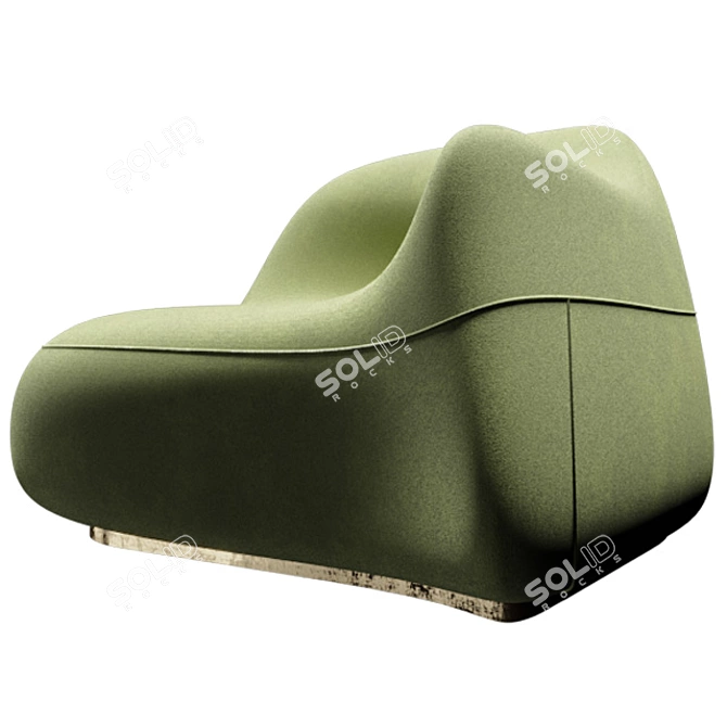 Elegant Matcha Green Sofa 3D model image 2