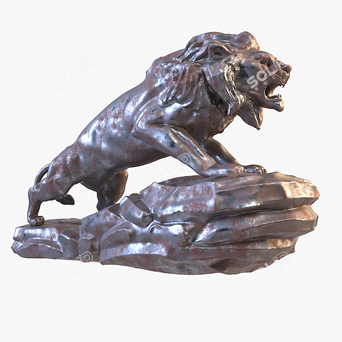  Majestic Lion Sculpture: Exterior and Interior Décor 3D model image 1