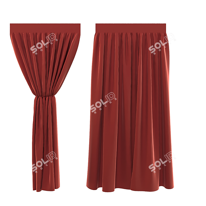 Elegant Complete Curtain Set 3D model image 2