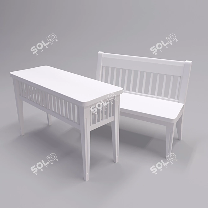 Outdoor Bench Table 3D model image 2