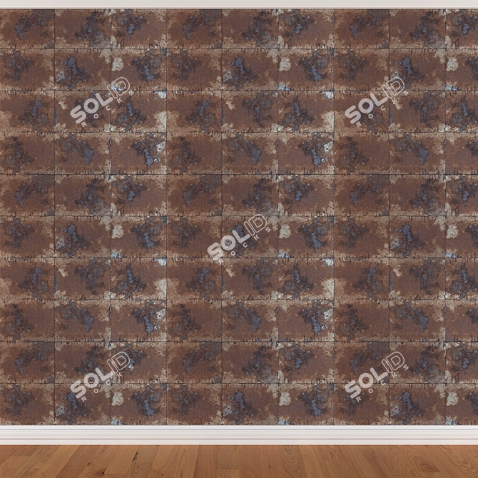 Seamless Wallpaper Set in 3 Colors 3D model image 2