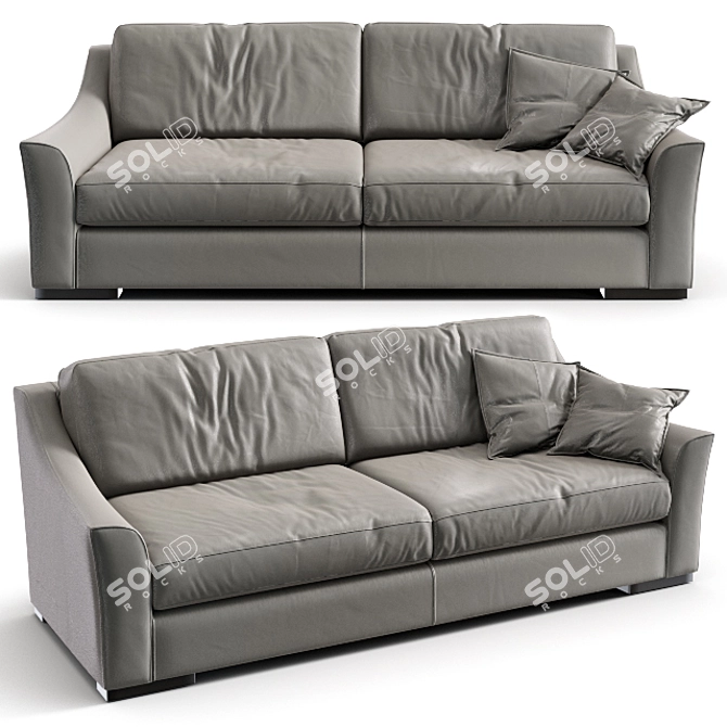 Passion 3-seat Leather Sofa 3D model image 1