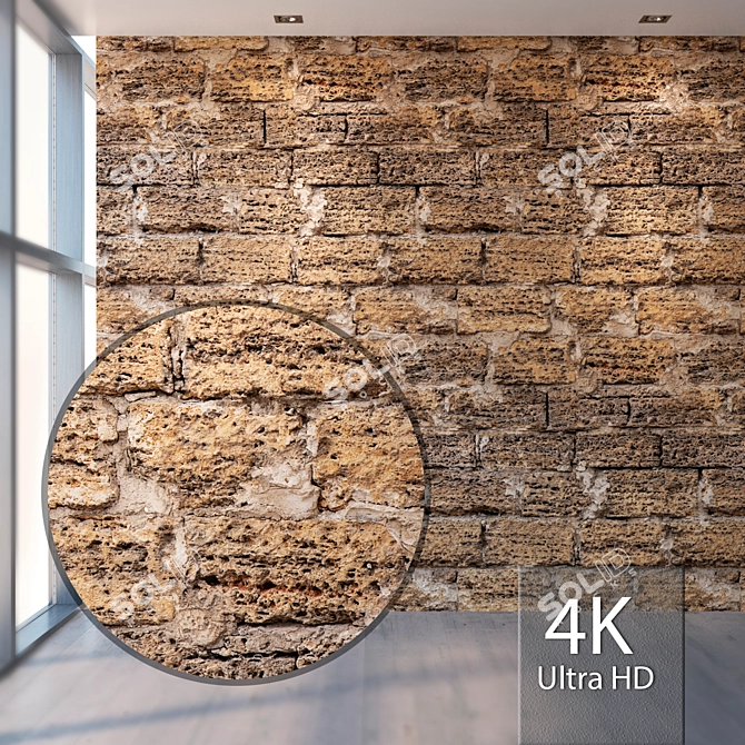 Seamless Brickwork Texture 3D model image 1