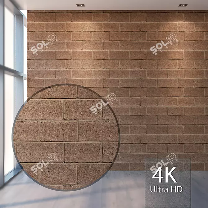 Seamless Masonry Blocks: High-Resolution Textured Wall 3D model image 1