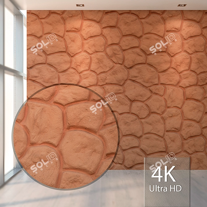 Seamless Decorative Masonry Texture 3D model image 1