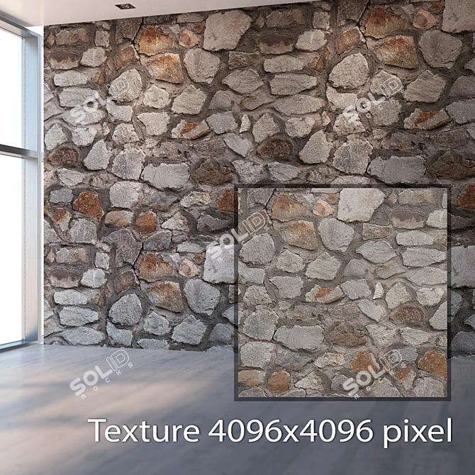 Seamless Stone Texture: High-Resolution and Detailed 3D model image 1