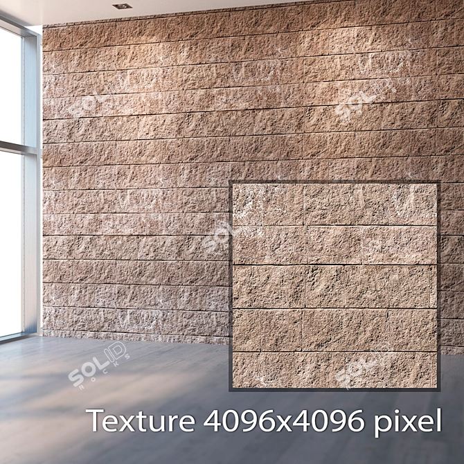 Seamless Stone Blocks Texture 3D model image 2
