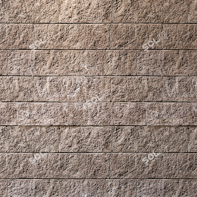 Seamless Stone Blocks Texture 3D model image 3