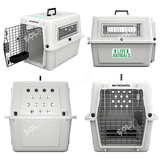 Customizable Pet Travel Crate 3D model image 3