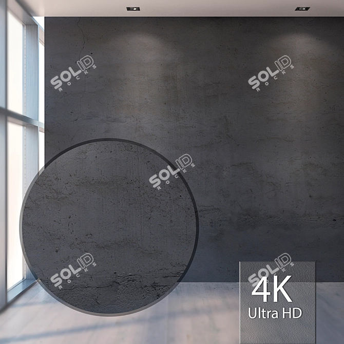 Seamless Concrete Wall Texture 3D model image 1