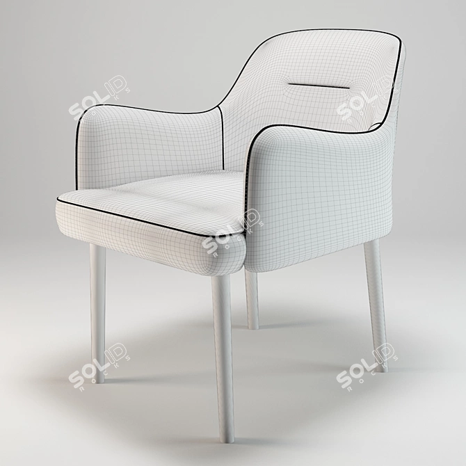 Bastille Charm: Comfortable Armchairs with Refined Upholstery 3D model image 3