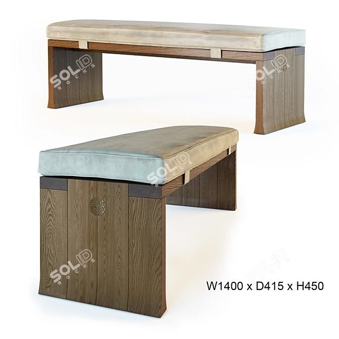 Elegant Dulcechina Tao Bench 3D model image 1