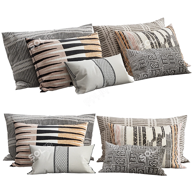 Cozy Home Decor Pillows 3D model image 1