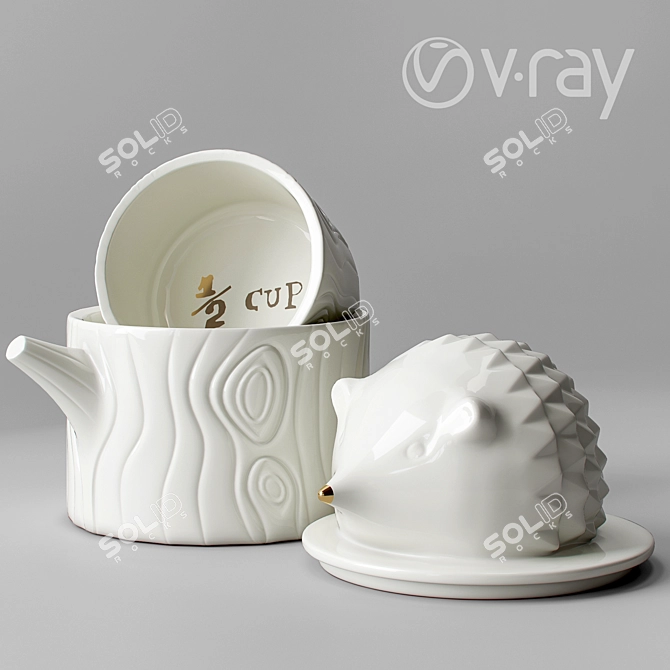 Quirky Hedgehog Mug 3D model image 1