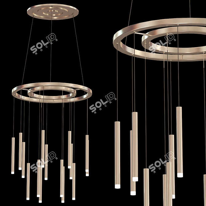 Sleek Modern Candle Pendant 3D model image 1