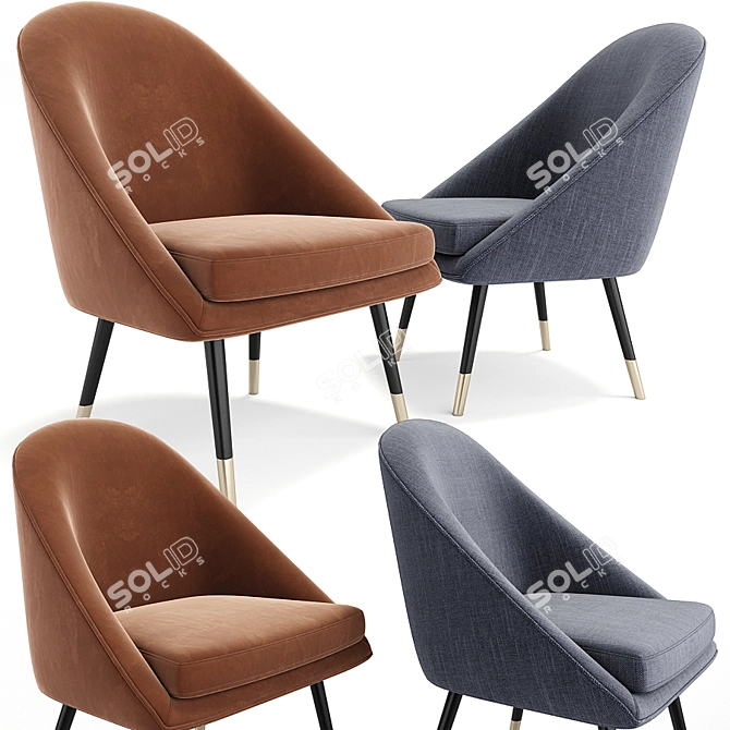 Stylish Cult Audrey Lounge Chair 3D model image 1