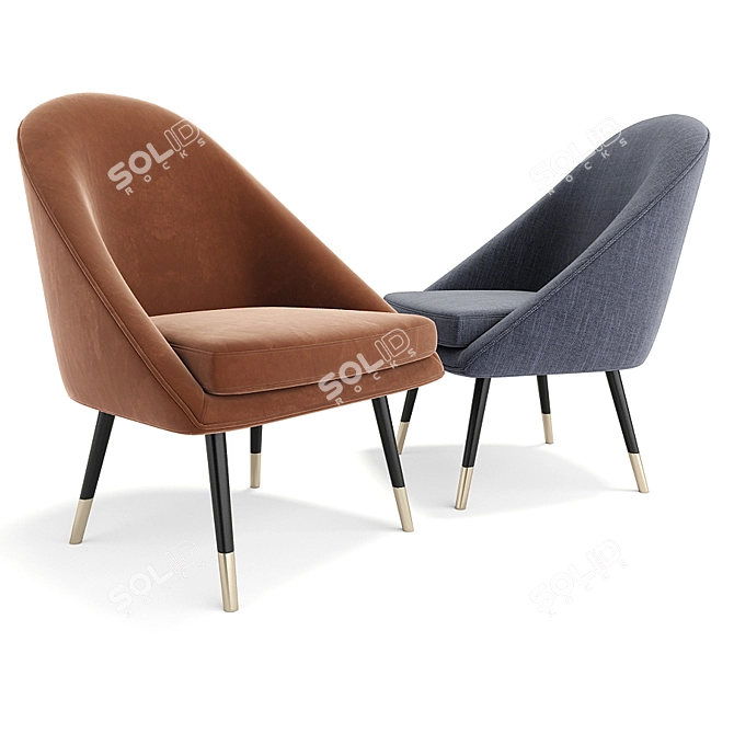 Stylish Cult Audrey Lounge Chair 3D model image 2