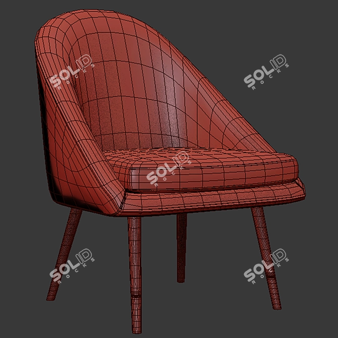 Stylish Cult Audrey Lounge Chair 3D model image 3